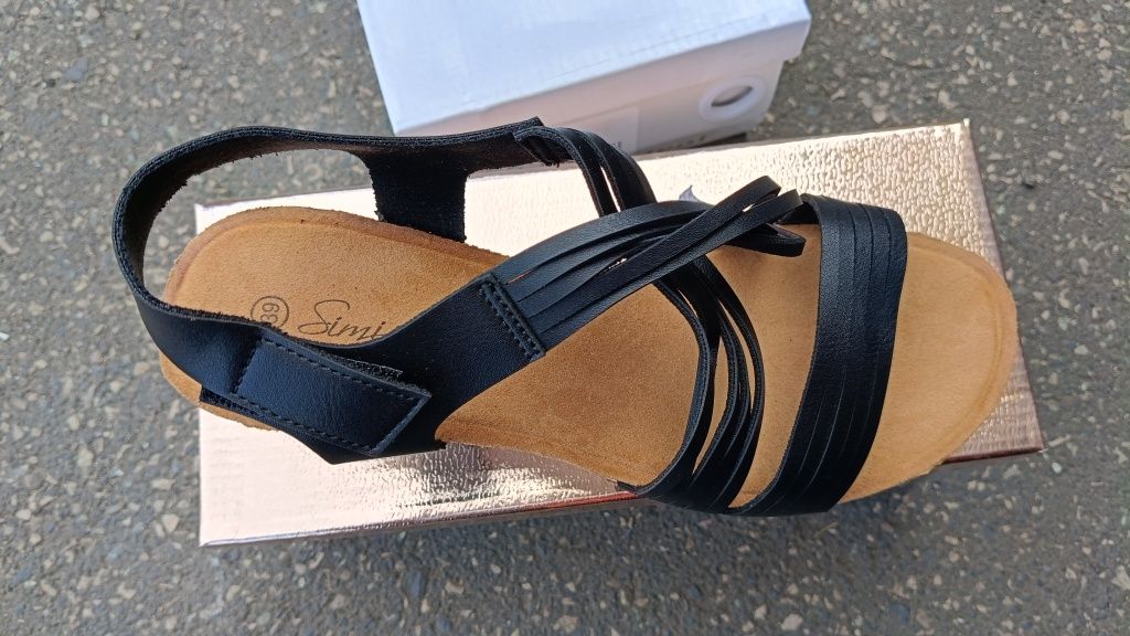 Buty sandały damskie na platformie 39 obcas czarne nowe