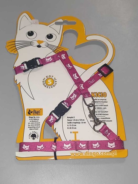 Szelki Dla Małego Kota Rozmiar S Dingo Fioletowe Nowe