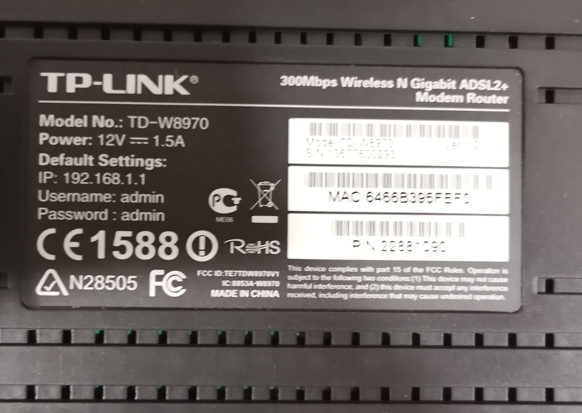 Tp-link modem router td-w8970