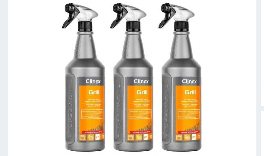Clinex Grill Płyn do mycia grilla piekarników patelni Silny 1l 3 szt.