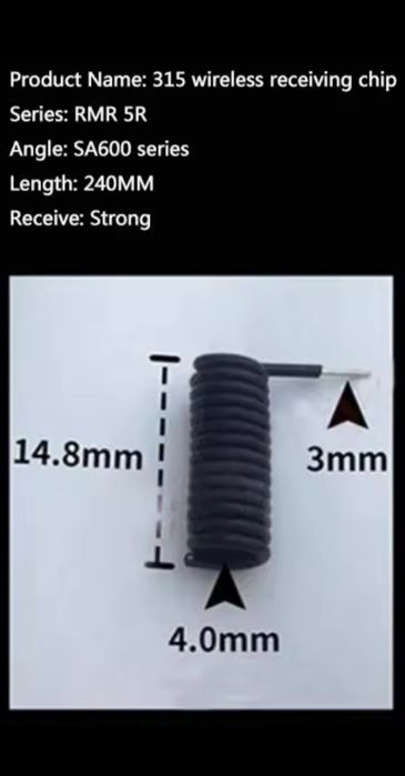 Antena sprężynowa 315 MHz