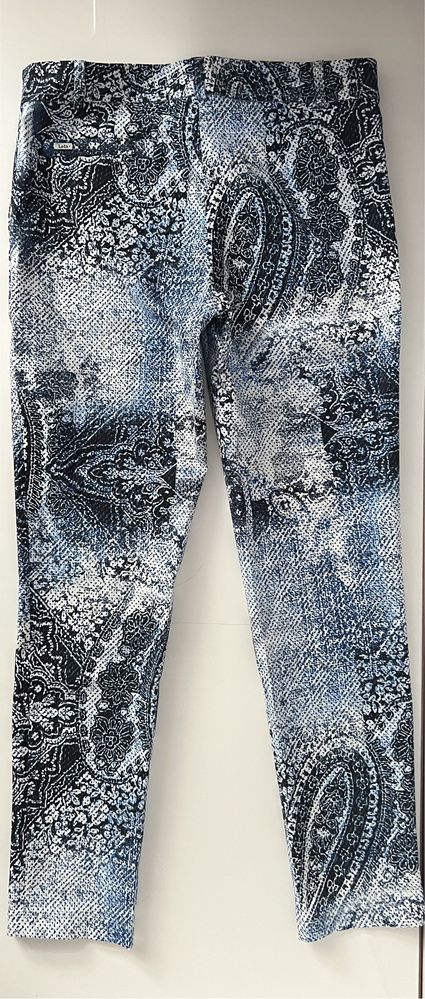 Spodnie niebiesko białe cygaretki damskie rozmiar 40