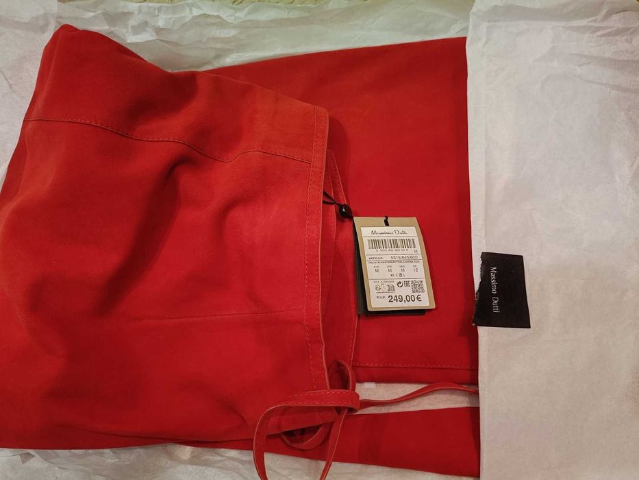 Нова! Розкішна шкіряна замшева спідниця-парео Massimo Dutti