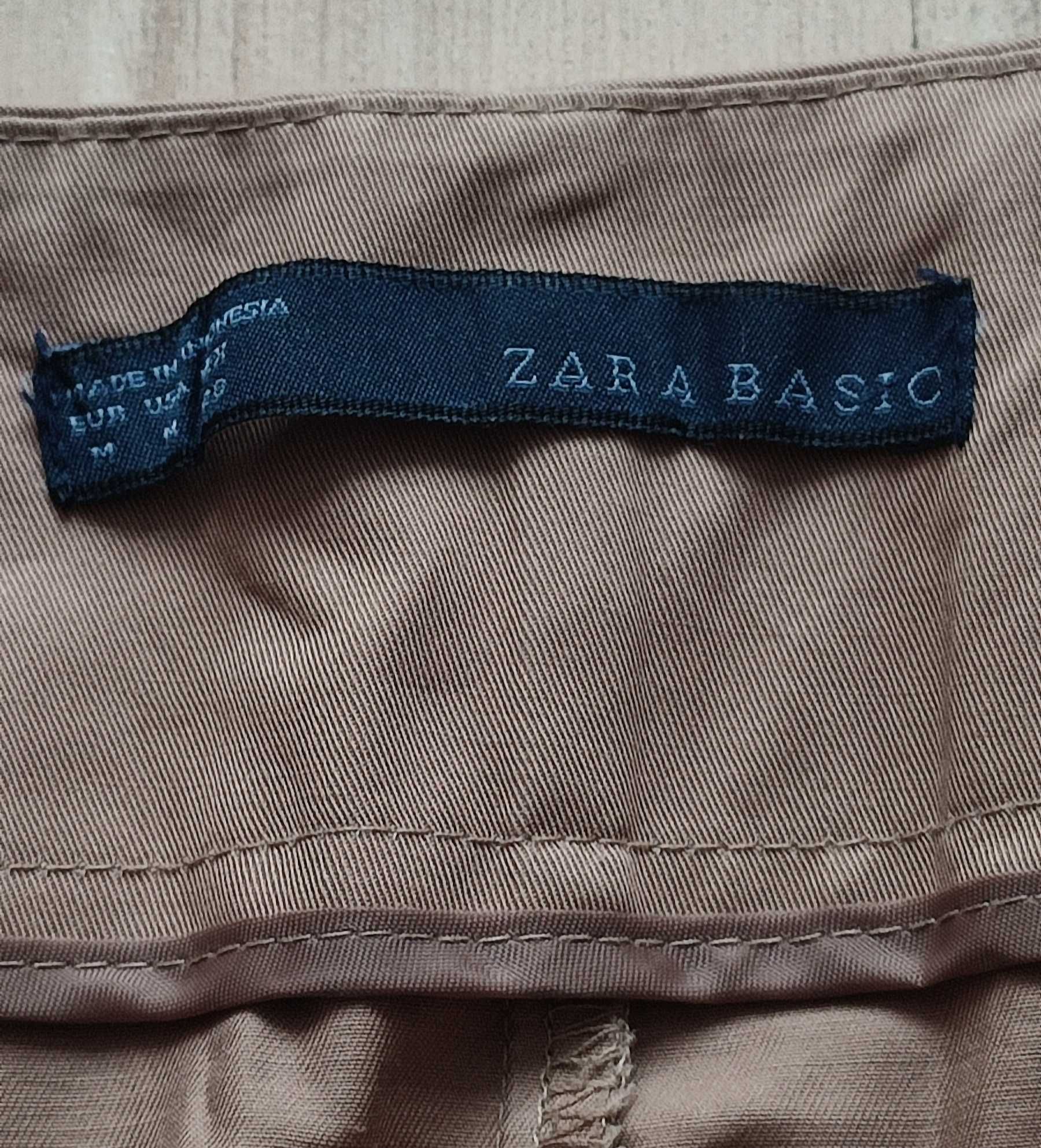 Spódnica trapezowa brązowa Zara Basic 38