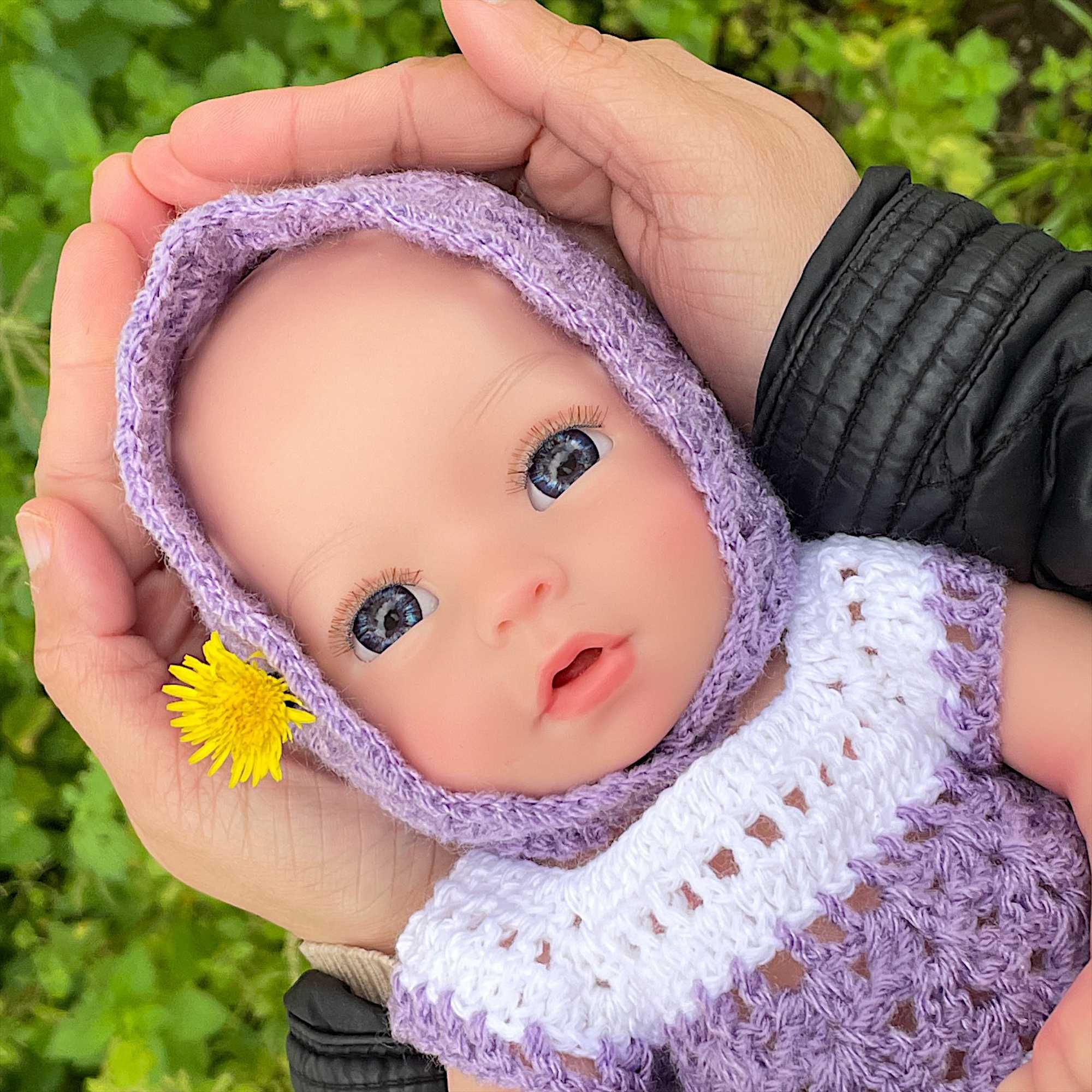 Boneca bebé reborn corpo inteiro silicone 34cm olhos abertos