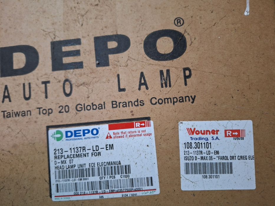 Farol direito Isuzu D-max