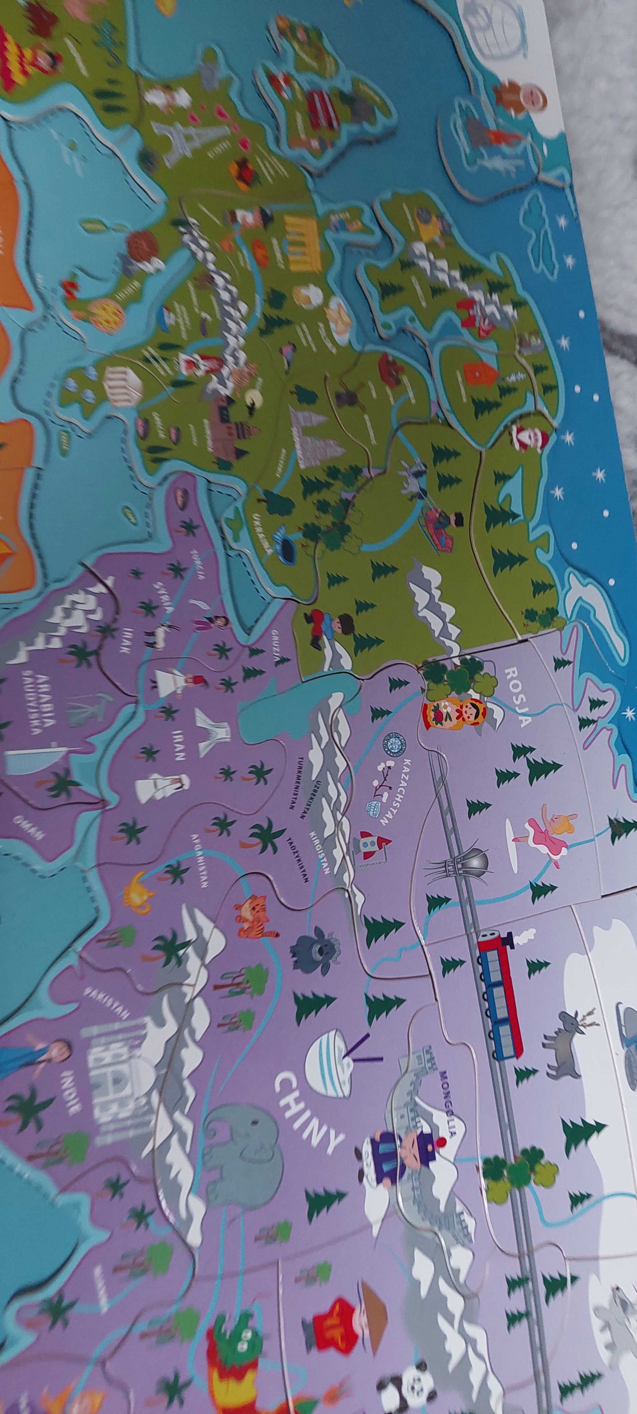 Mapa świata zwierząt magnetyczna