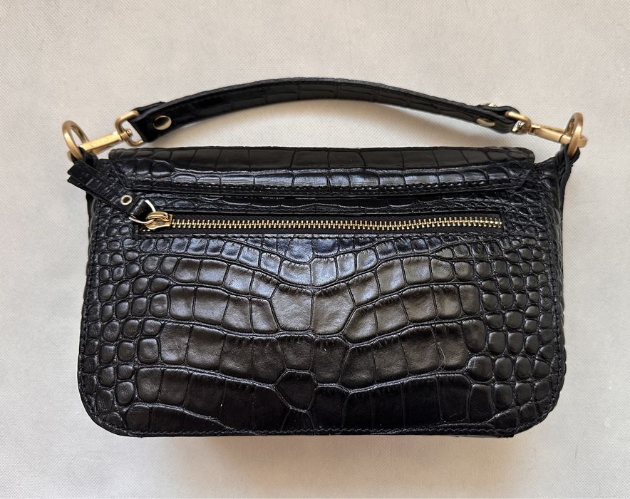 Daag torebka mini Madeline czarna crocco skóra naturalna