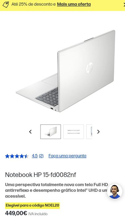 Notebook HP 15-FD0088NF