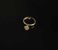 Złoto 585-Złoty pierścionek ,obrączka z sercem rozm 16