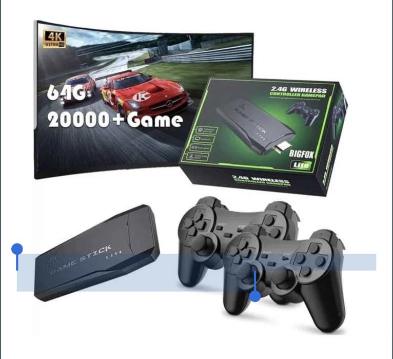 Ігрова приставка M8 Data Frog Game Stick 64gb 4K 10000 ігор 2 джостика
