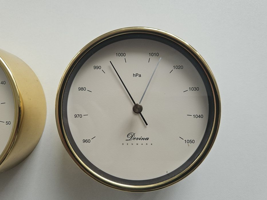 Barometr okrętowy Devina termometr mosiężny