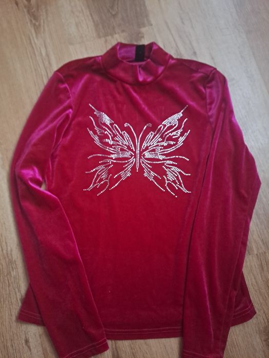 Piękna bluzka motyl cyrkonie ,rozm. S