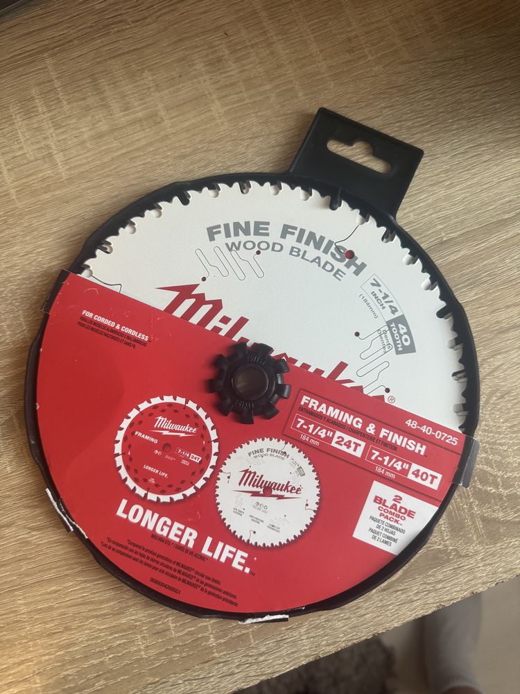 Леза для різання деревини - Milwaukee 7-1/4" 24T - 40T