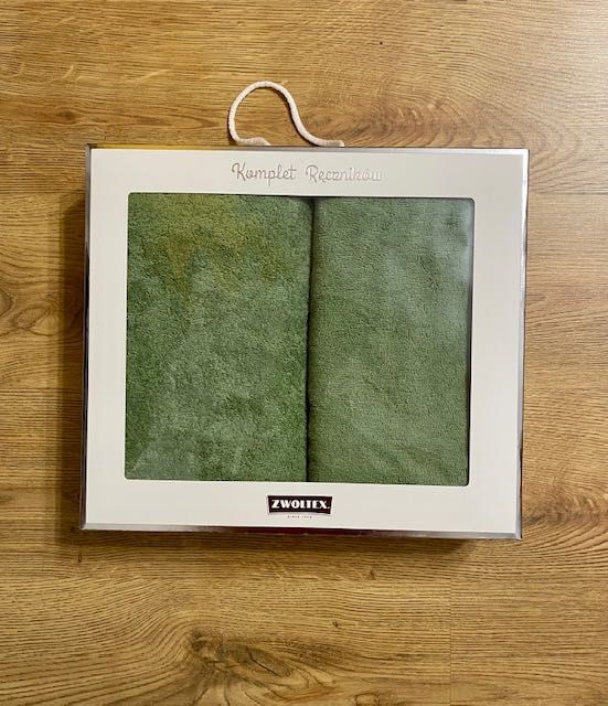 Zestaw 2 ręczników Zwoltex - gruby, zielone, 100% bawełna egipska