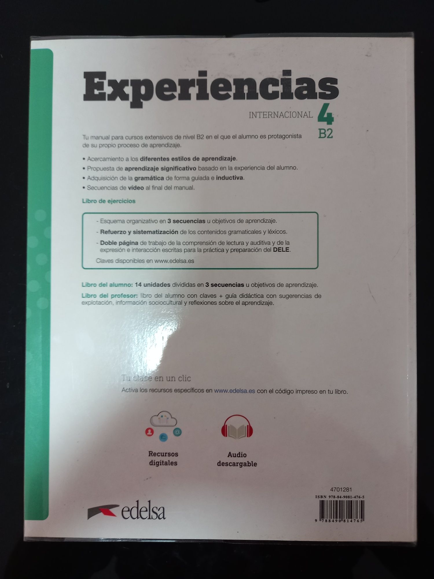 Livro de exercícios - "Experiencias" de Espanhol