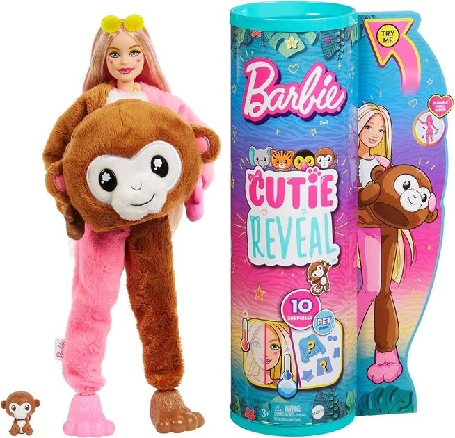 Лялька Barbie - Cutie Reveal Doll - Monkey, Toucan Plush