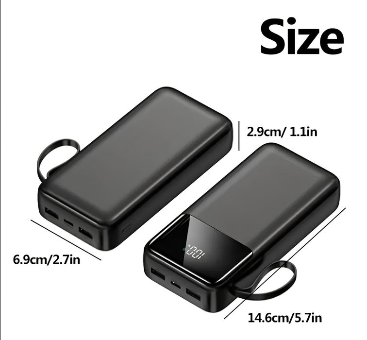 Павербанк 20000 mAh, 22,5W з LED дисплеєм батареї