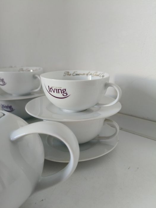 Zestaw do herbaty filiżanki dzbanek porcelanowy porcelana kawowy