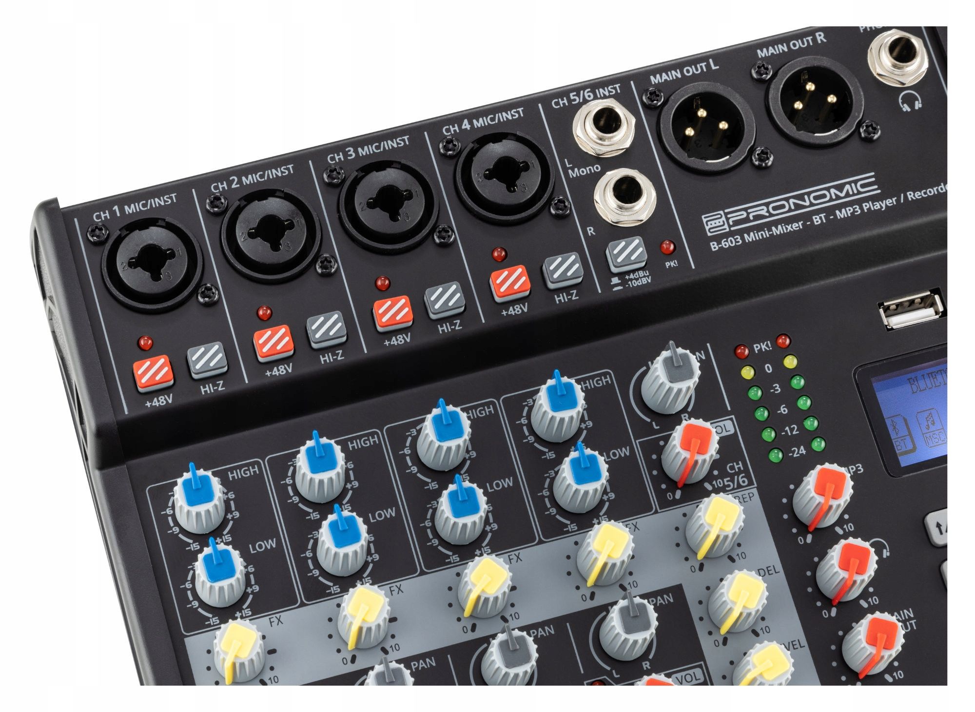 Mini Mikser Audio Pronomic B-603 Bluetooth 6-Kanałowy