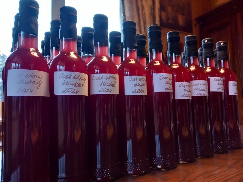 Ocet winny śliwkowy śliwka ze śliwek domowy 500ml naturalny zdrowy