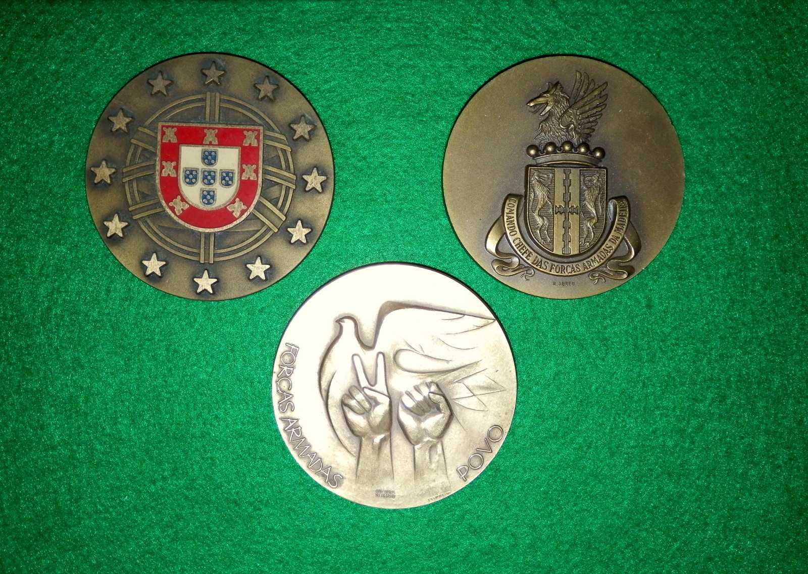 Medalhas em bronze de MILITAR COMANDO MADEIRA - PORTUGAL - F. ARMADAS