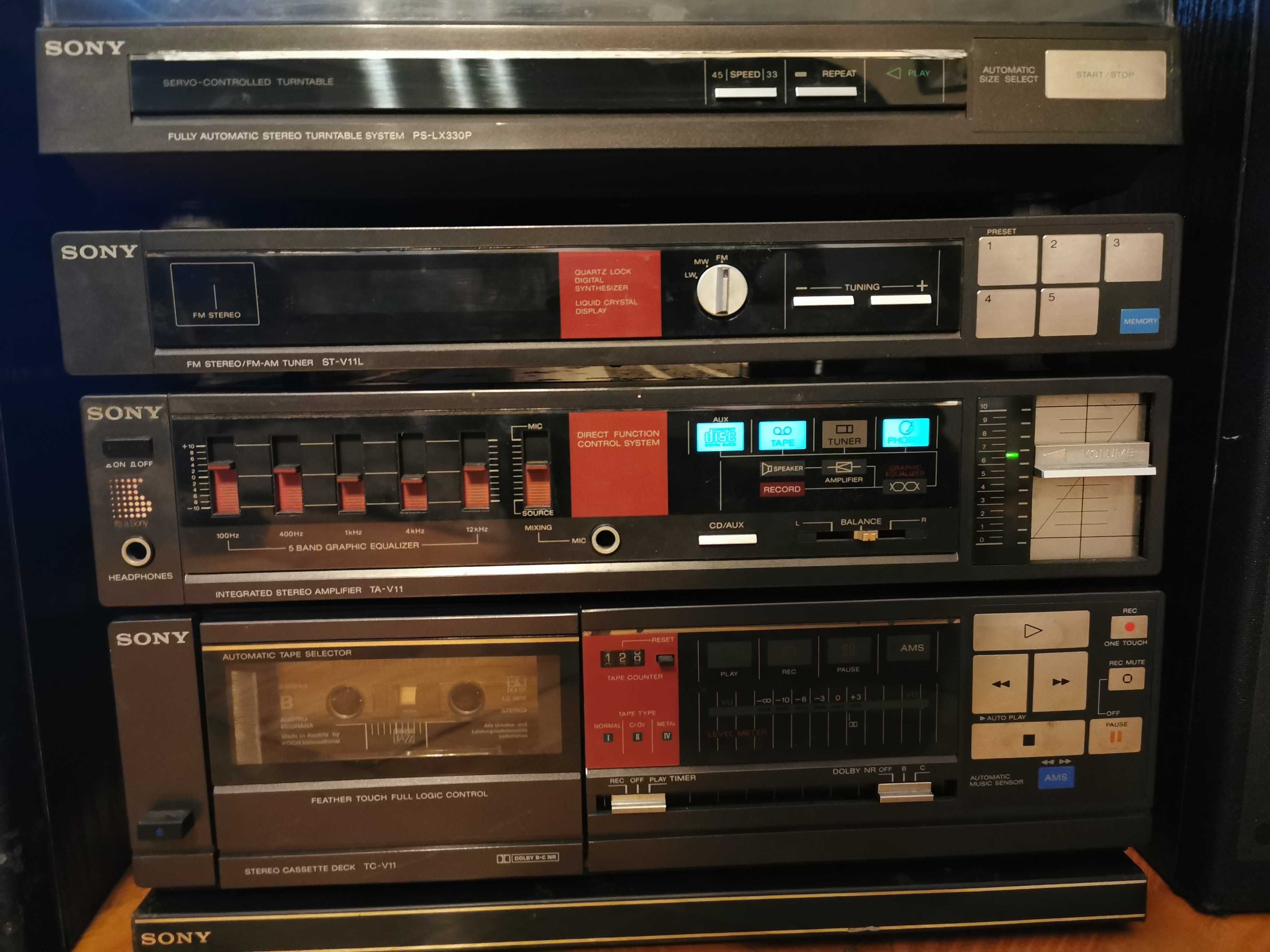 WieŻa Sony TC-V11, TA-V11, ST-V11, PS-LX330P kolumny SS V11  UNIKAT