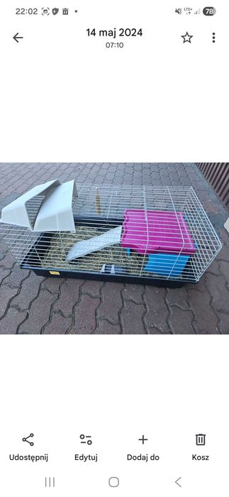 Klatka dla królika  jak nowa  dodatki