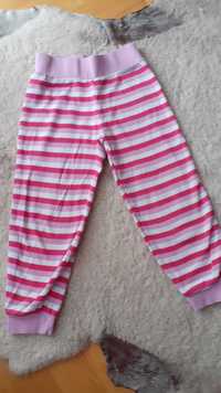 H&M długie spodnie w różowe paski 2-4 lata