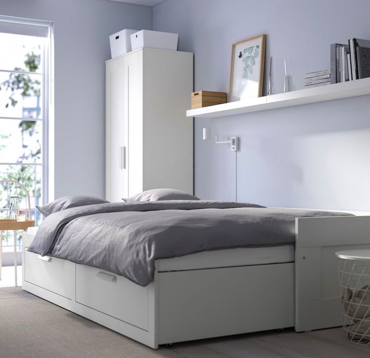 Cama branca Brimnes Ikea