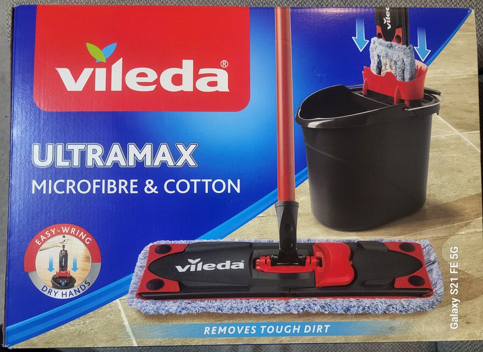 NOWE Wiadro i mop płaski Vileda Ultramax Microfibre&cotton