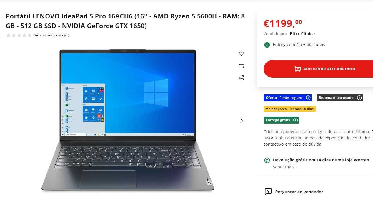 Portatil Lenovo Ideapad 5 Pro