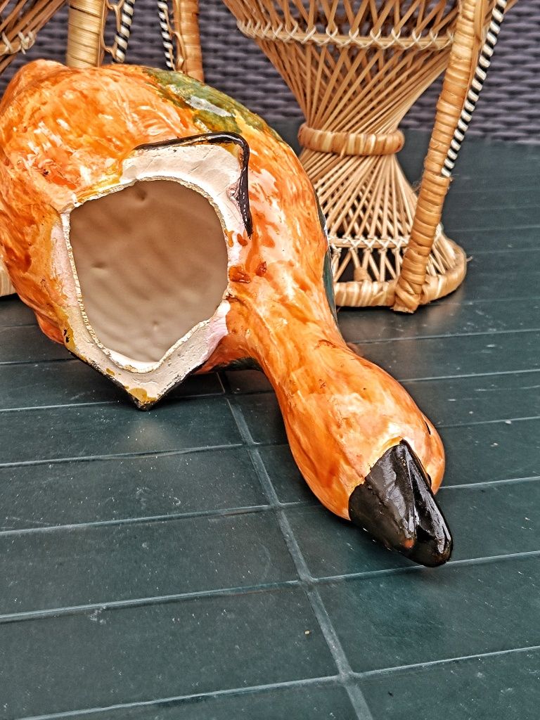Kaczka ceramiczna malowana ręcznie stara