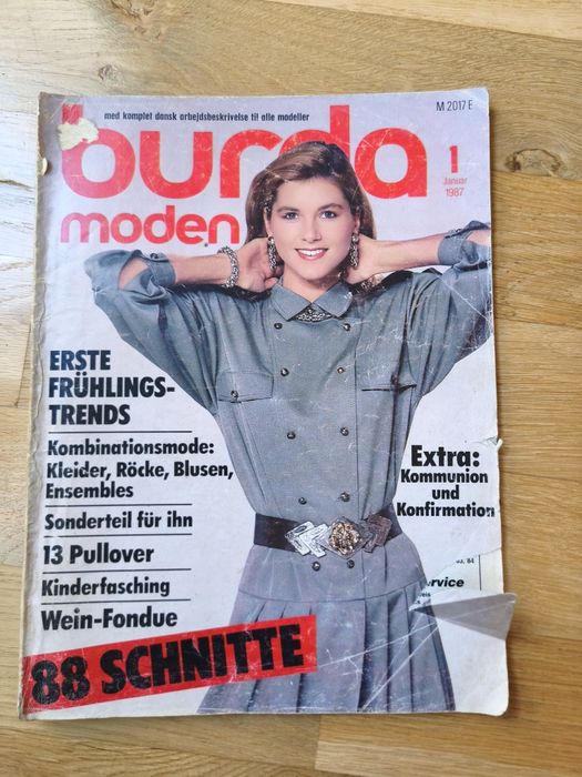 Burda Moden z 1987 roku z wykrojami