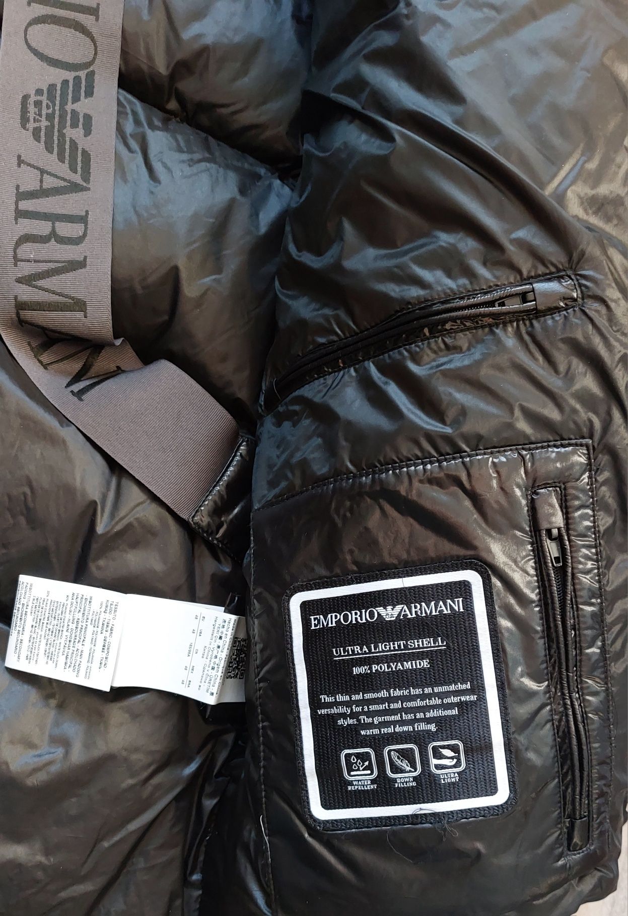Emporio Armani nowa kurtka puchowa męska z kapturem r. M/48