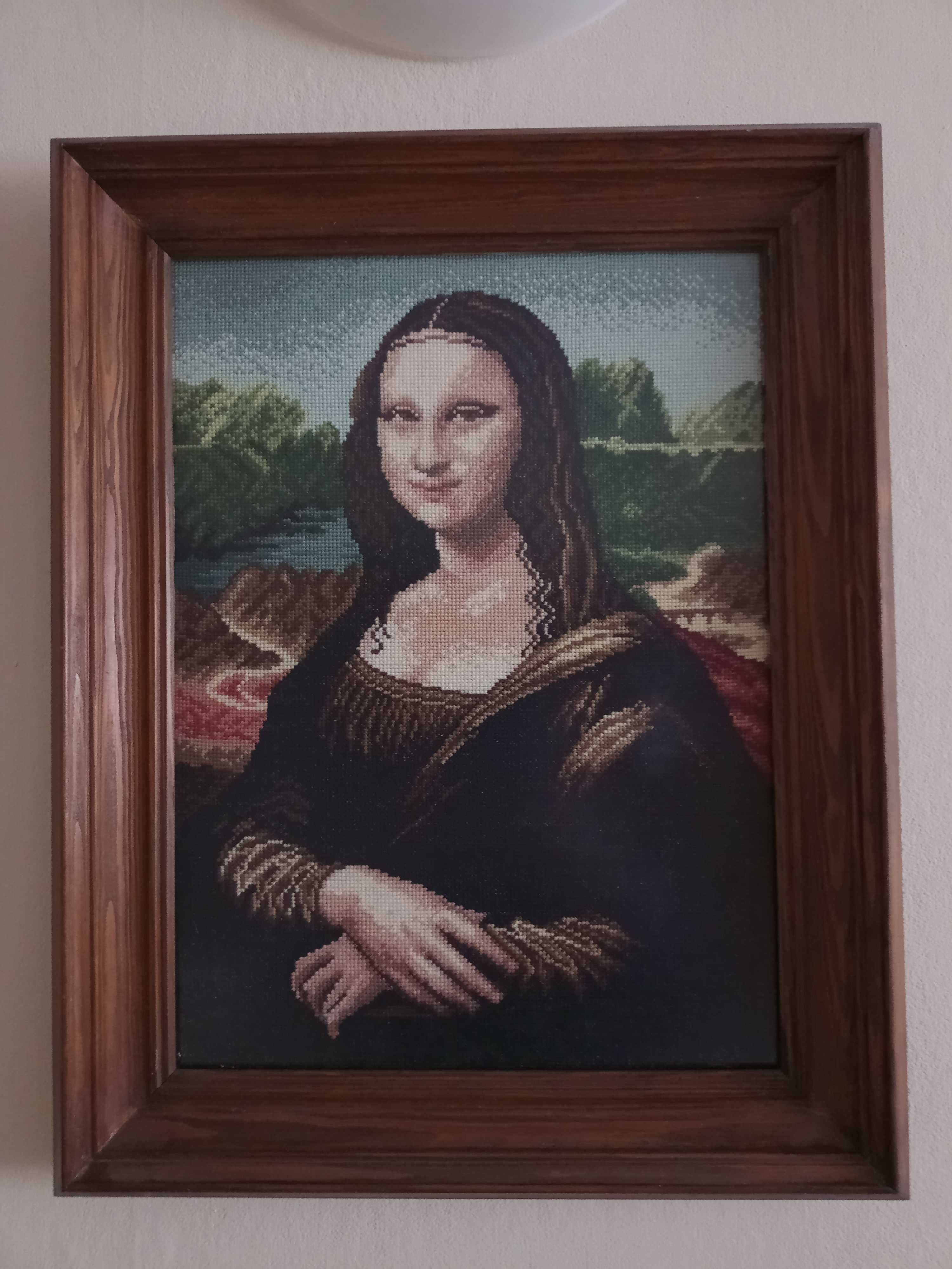 Obraz -  „Mona Lisa” według Leonarda da Vinci - haft krzyżykowy