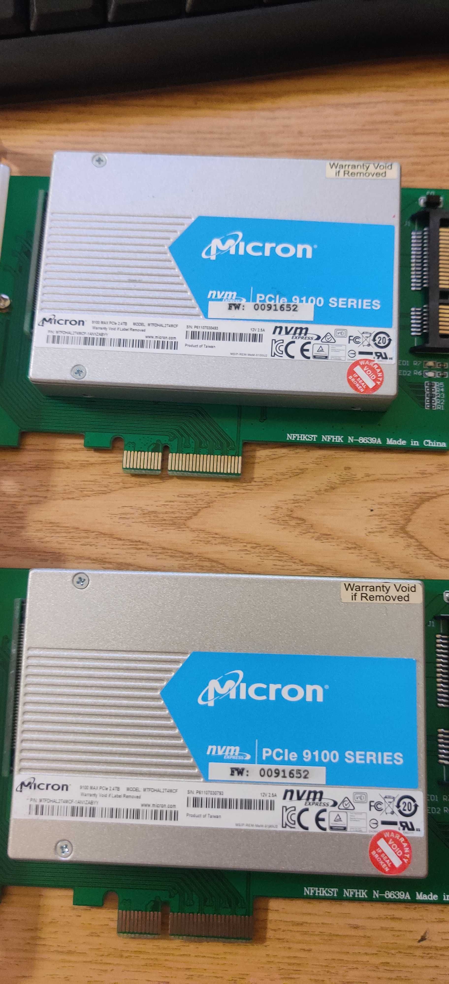 Продам SSD Micron 9100 MAX 2.4tb (U.2/NVME)