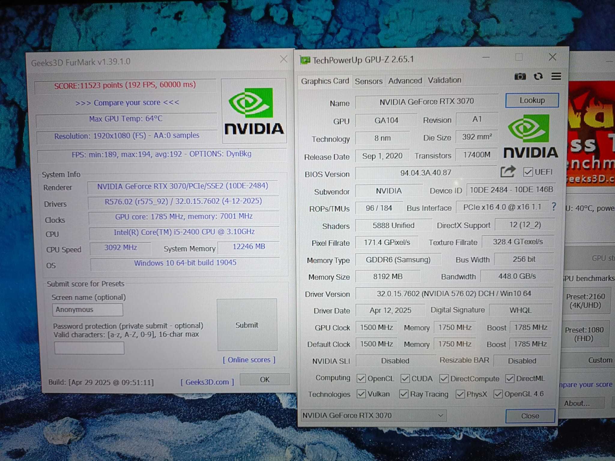 INNO3D RTX 3070 iCHILL RGB 8GB GDDR6 - pudełko/faktura!