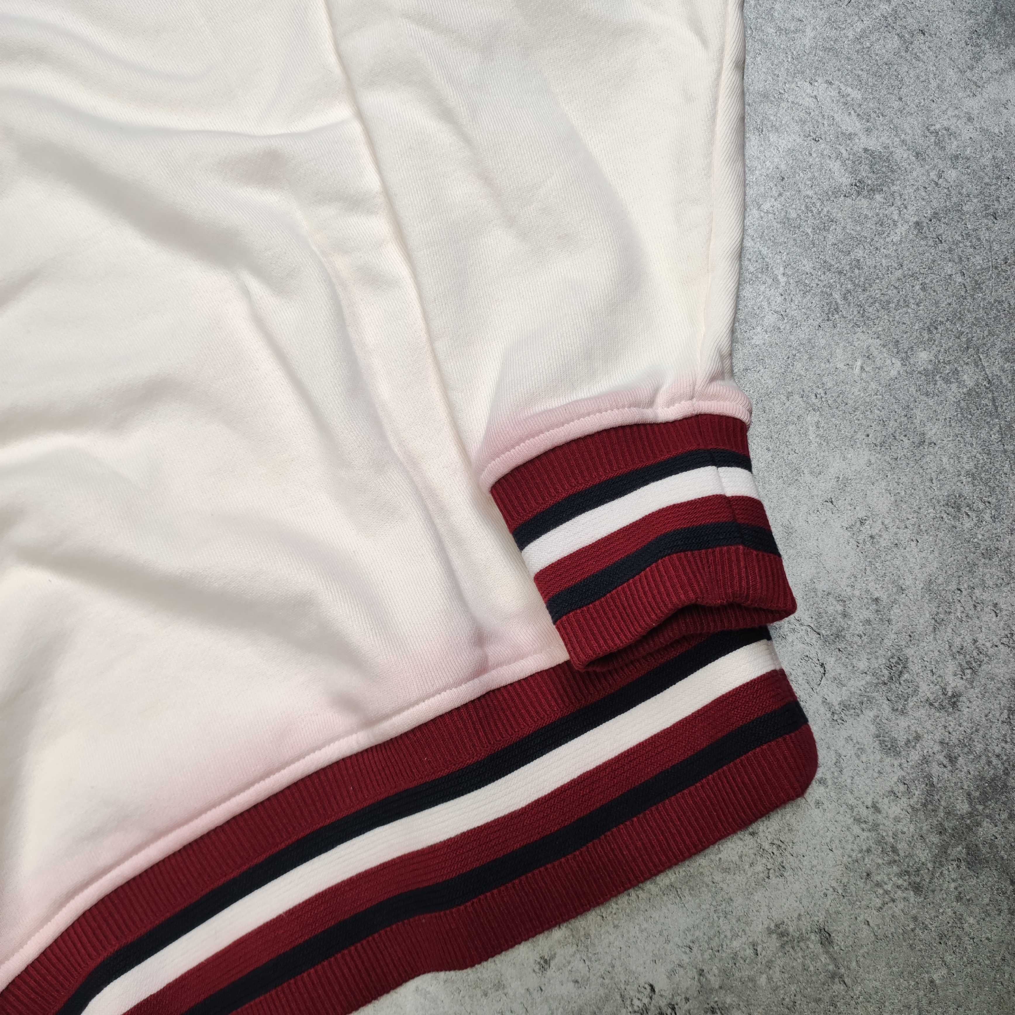 MĘSKA Elegancka Bluza Suwak Bomber Kremowa Tommy Hilfiger Luxury Haft