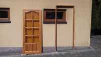 Drzwi drewniane sosnowe 80 prawe i lewe z futrynami