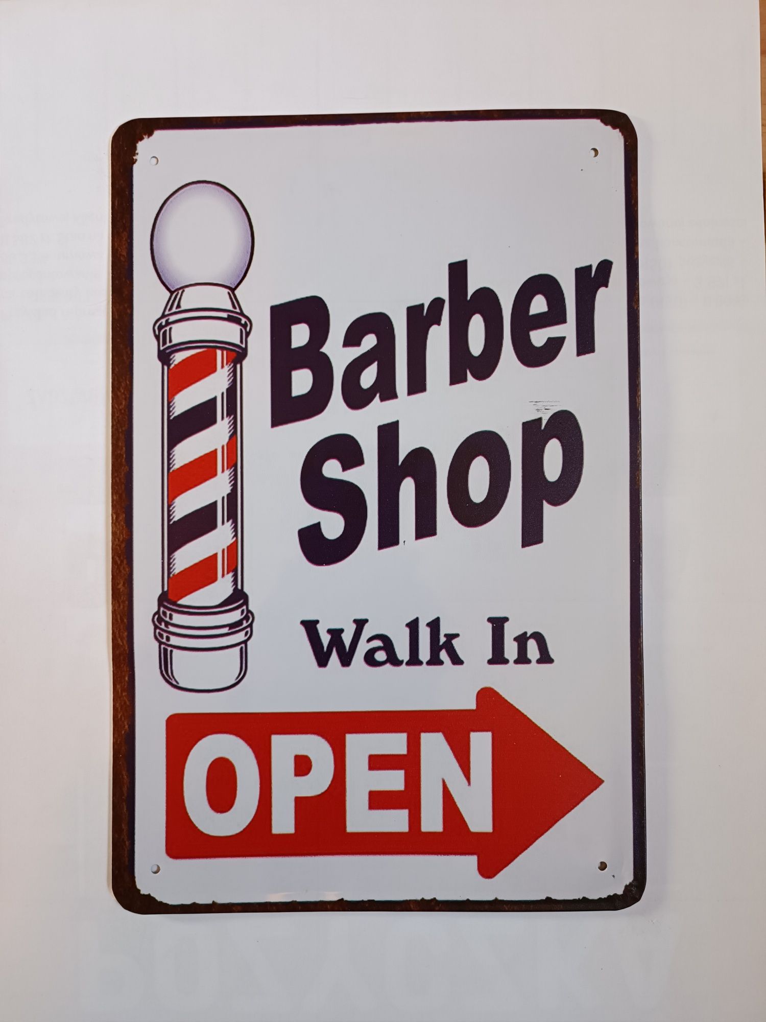 Nowy metalowy szyld Barbershop loft club studio vinted garaż fryzjer