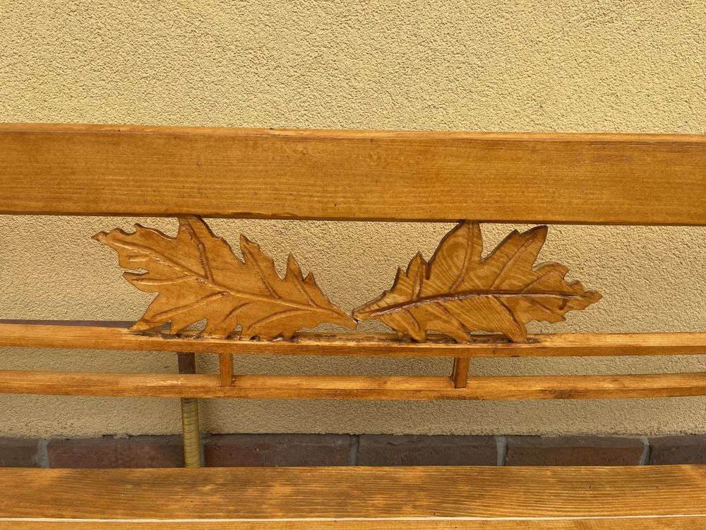 Ławka z drewna sosny wykonana własnoręcznie