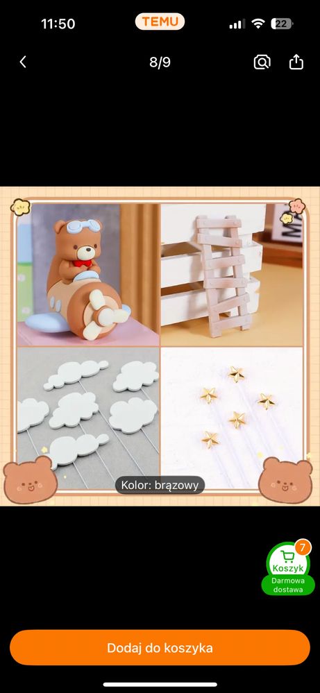 Dekoracja tortu miś samolot chrzest roczek dla chłopca babyshower