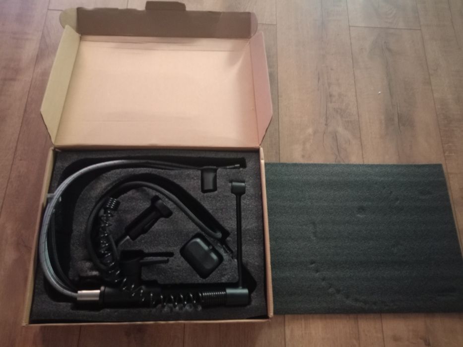 Bateria kuchenna zlew wyciągana wylewka czarny mat