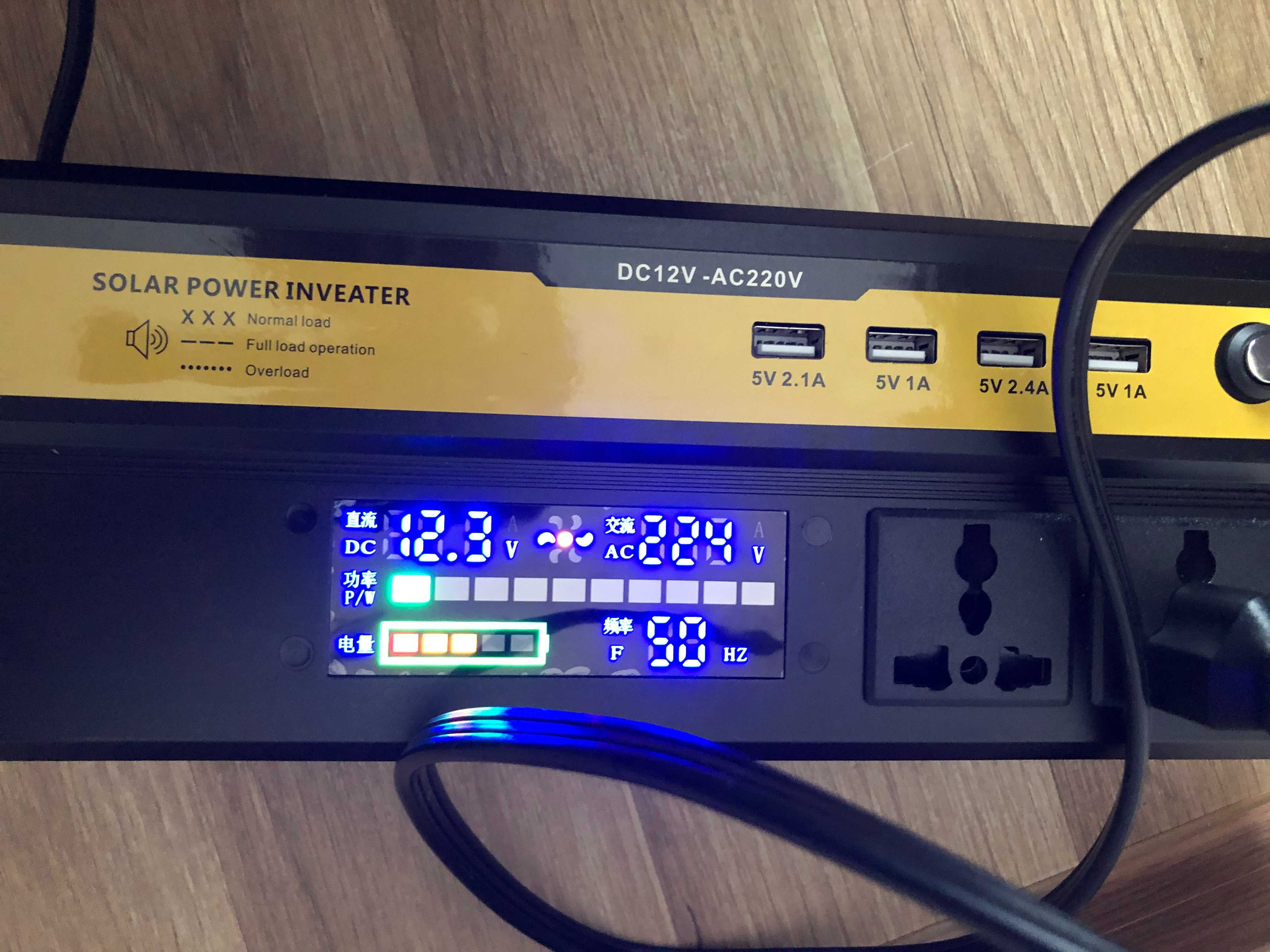 Інвертор DC 12V - AC 220V пікова потужність 3000 W