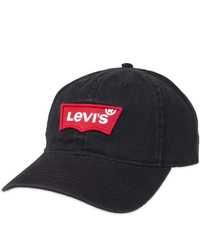 Котонова чорна кепка бейсболка Levis чоловіча/унісекс з червоним лого