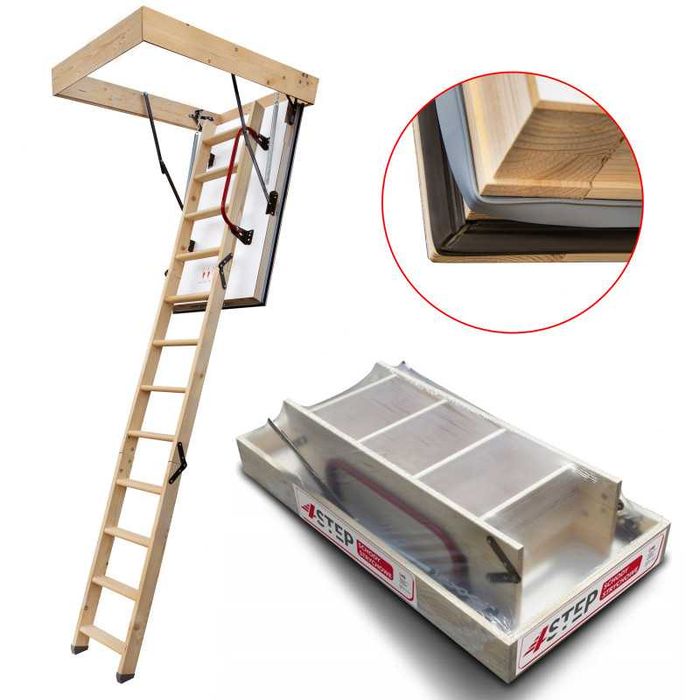 Schody strychowe 4STEP Nordic 130x80cm 87mm 0,44  W/m2K