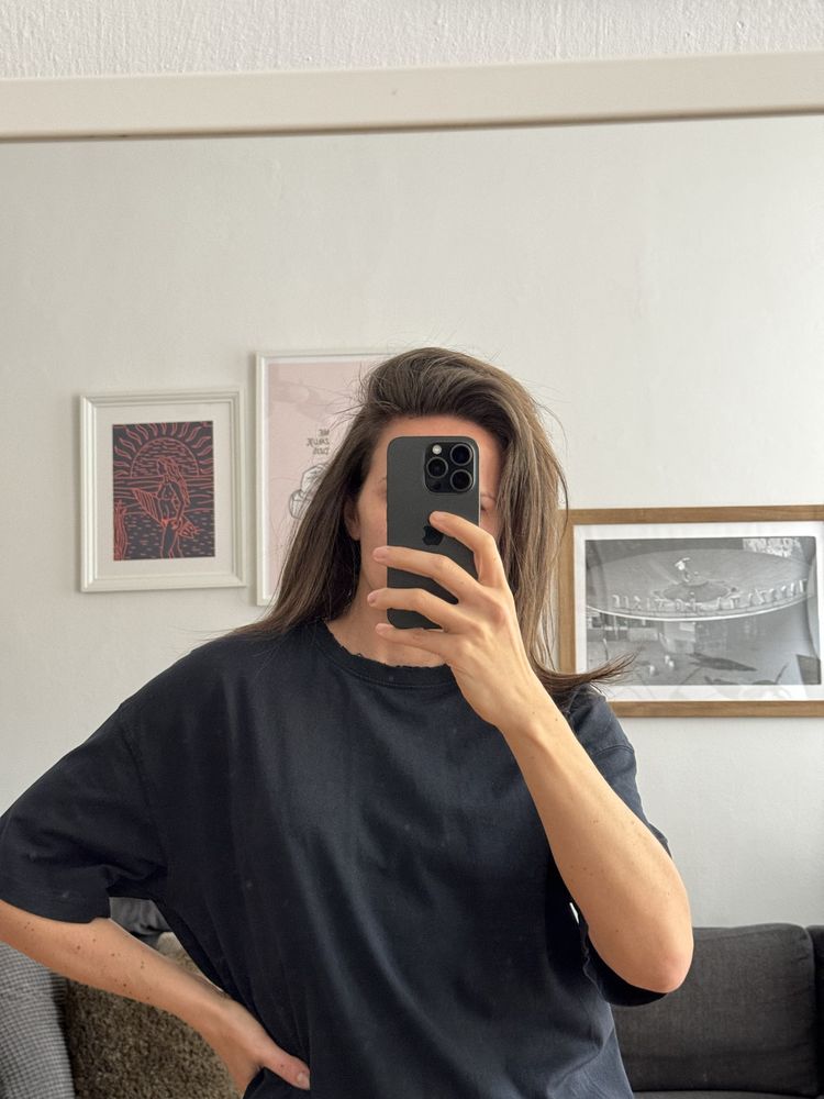 ZARA t-shirt oversize, czarny, roz. M