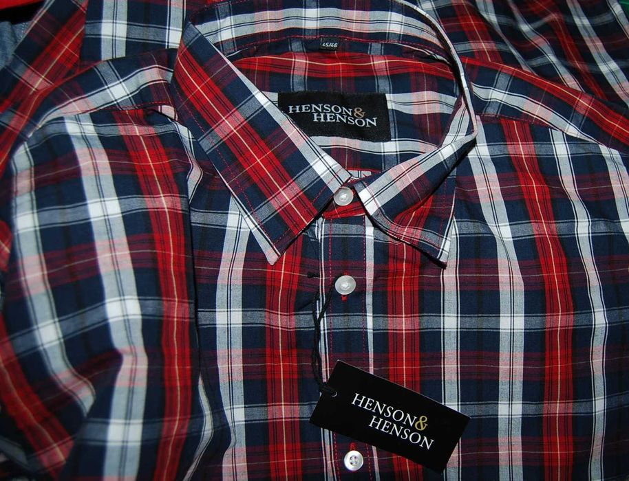 HENSON and HENSON XXL 45/46 koszula męska w kratę z metką