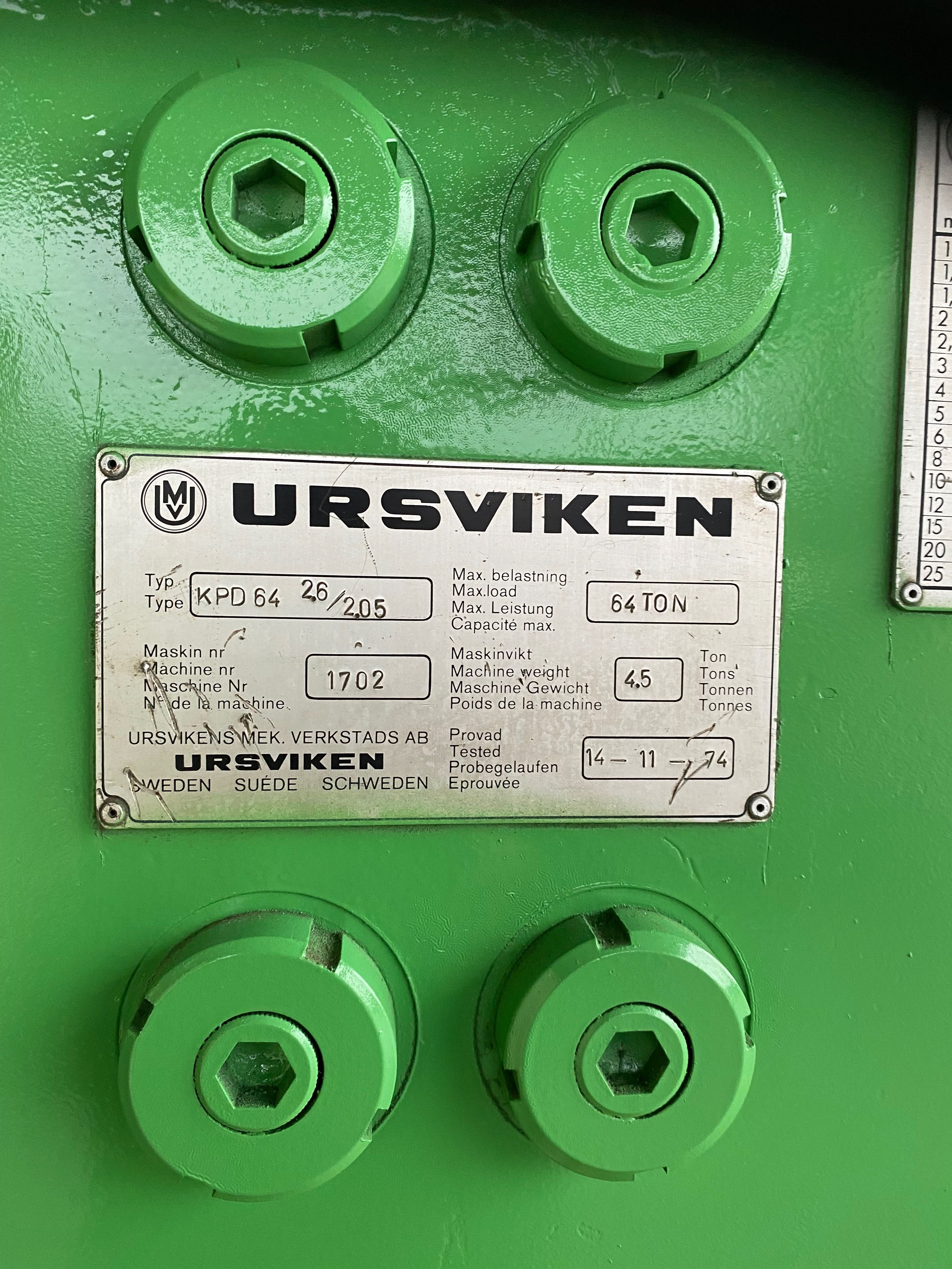 Prasa krawędziowa krawędziarka Ursviken 64 T / 2500  cena 27 800 netto